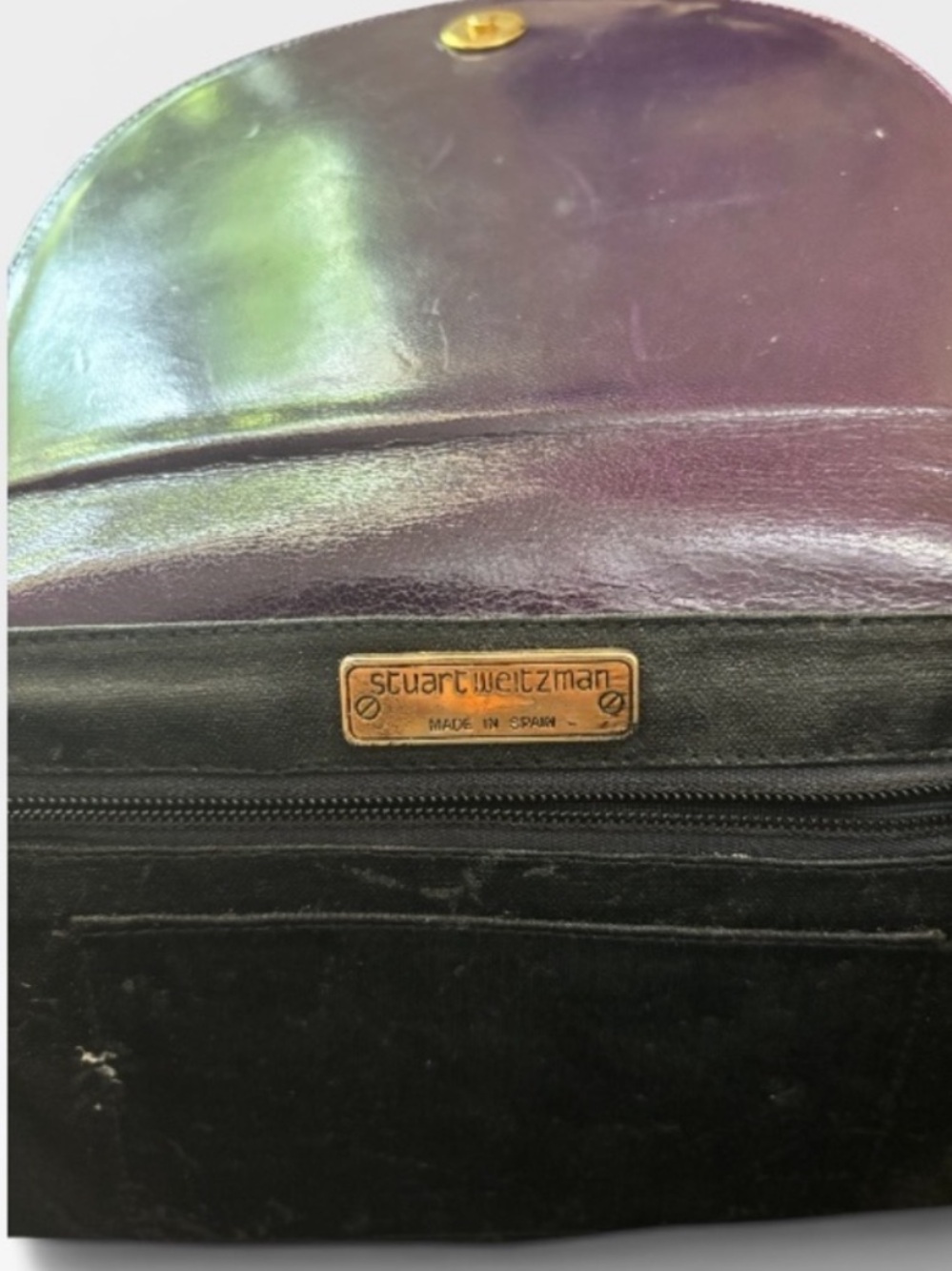 Vintage Stuart Weitzman Purple Leather Crossbody Shoulder Bag Made in Spain - Picture 6 of 6